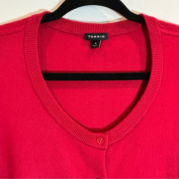 TORRID Sz 4 Button Down V-Neck Elevated  Basic Super Soft Long Sleeve Cardigan - Picture 3 of 9